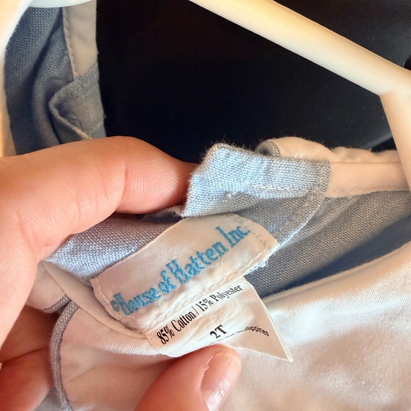 House of Hatten Blue Dress with Floral Embroidery 2T - Picture 2 of 2